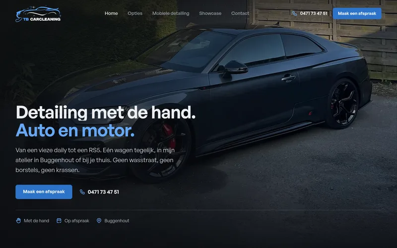 TB Car Cleaning, site web refondu par Cloudpage.
